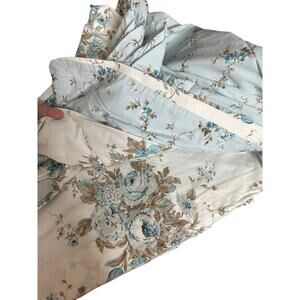 Simply SHabby Chic Aqua Rose Duvet Cover Full/Queen Cotton Cottagecore